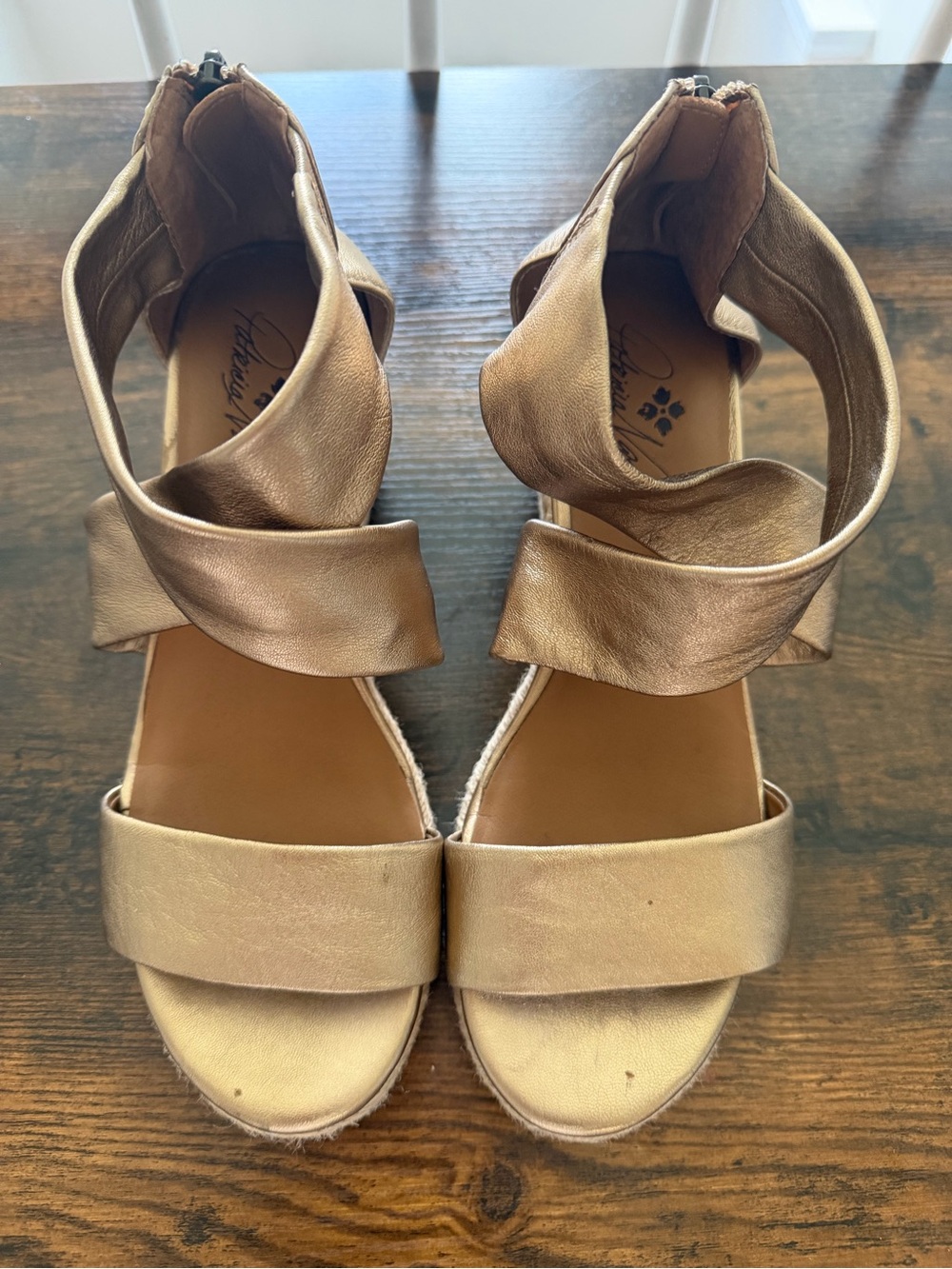 Patricia Nash Gold Metallic Wedge Sandals